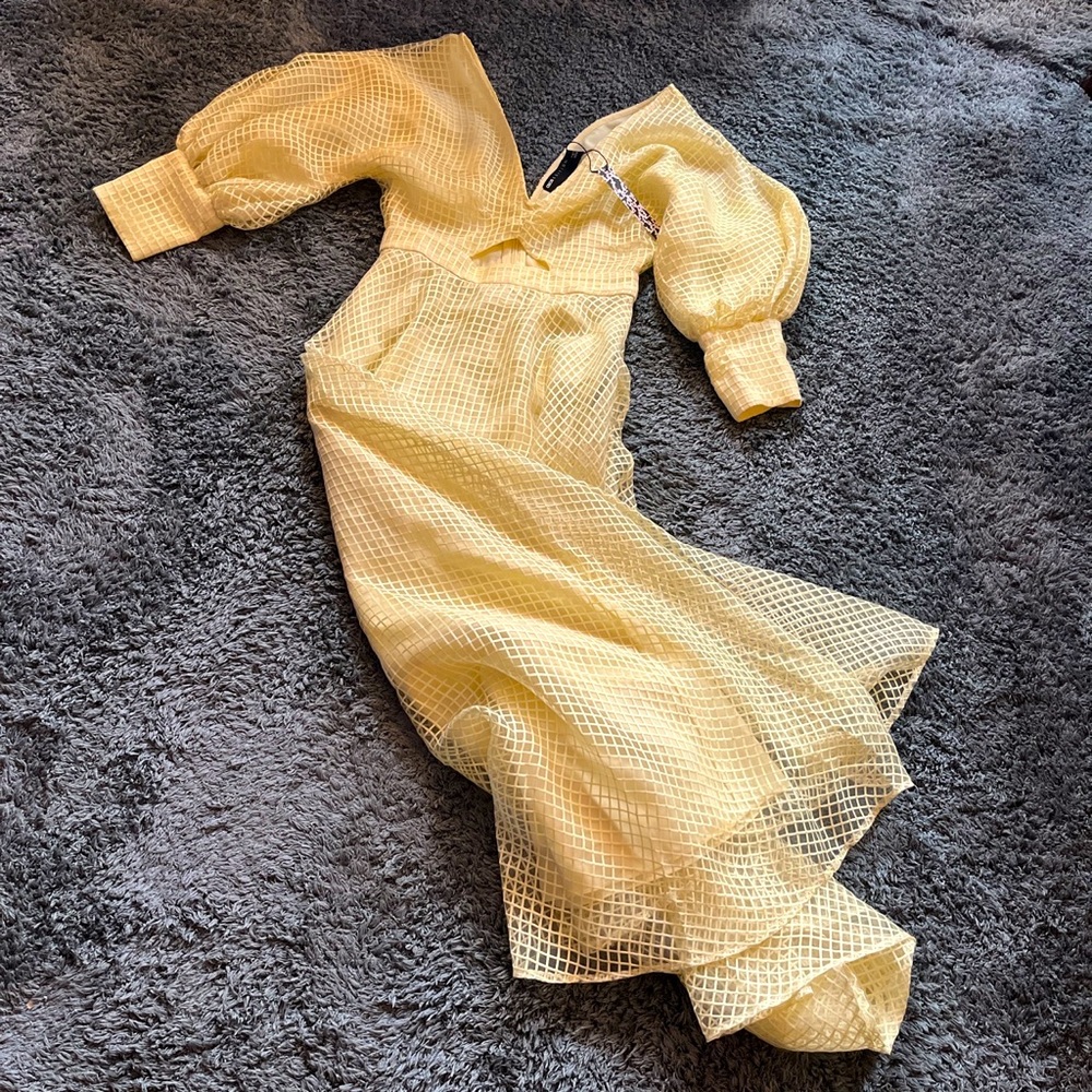 ASOS yellow layered party dress